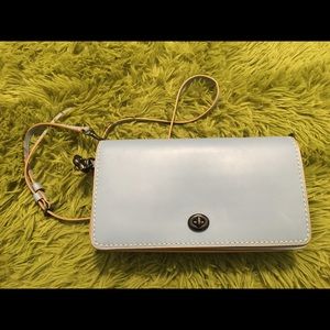 coach dinky colorblock blue yellow